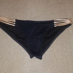 Victoria secret black large strappy bikini bottom